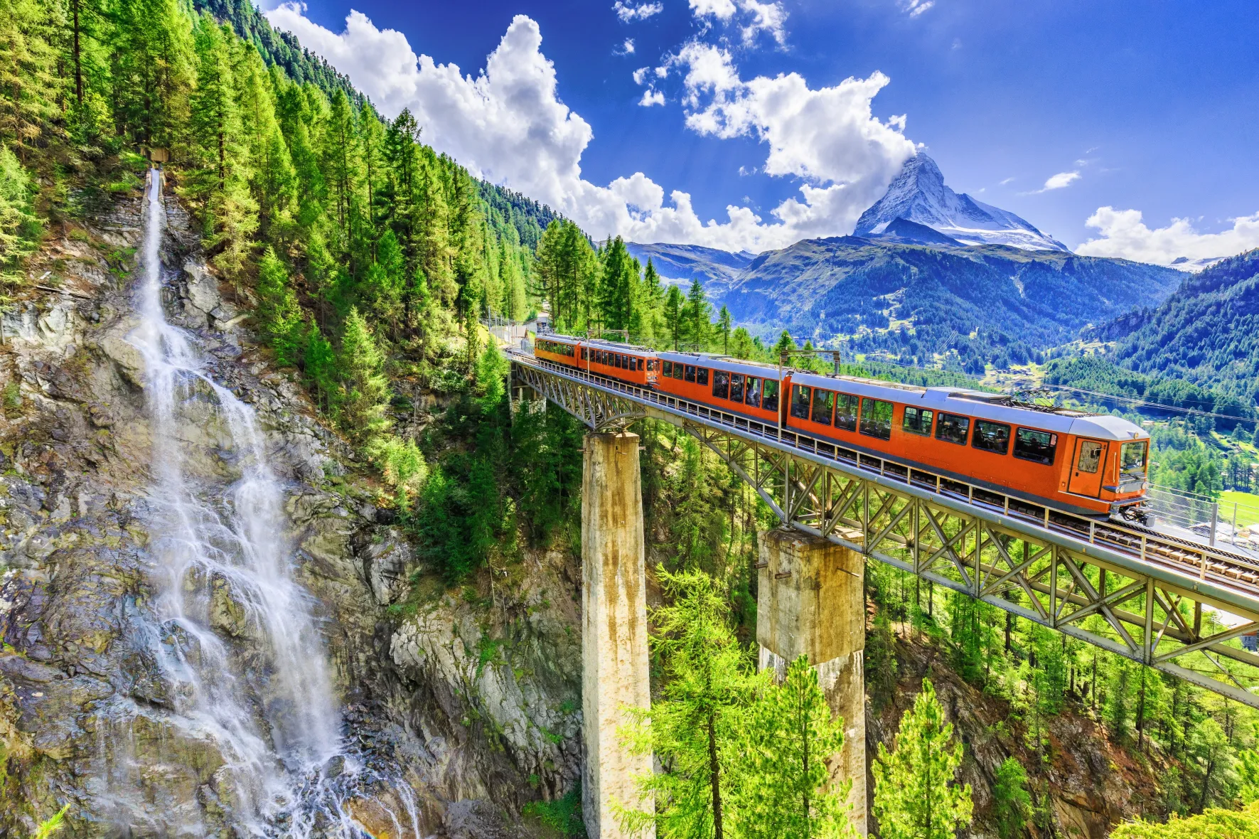 Luxury vehicle in Swiss Alps